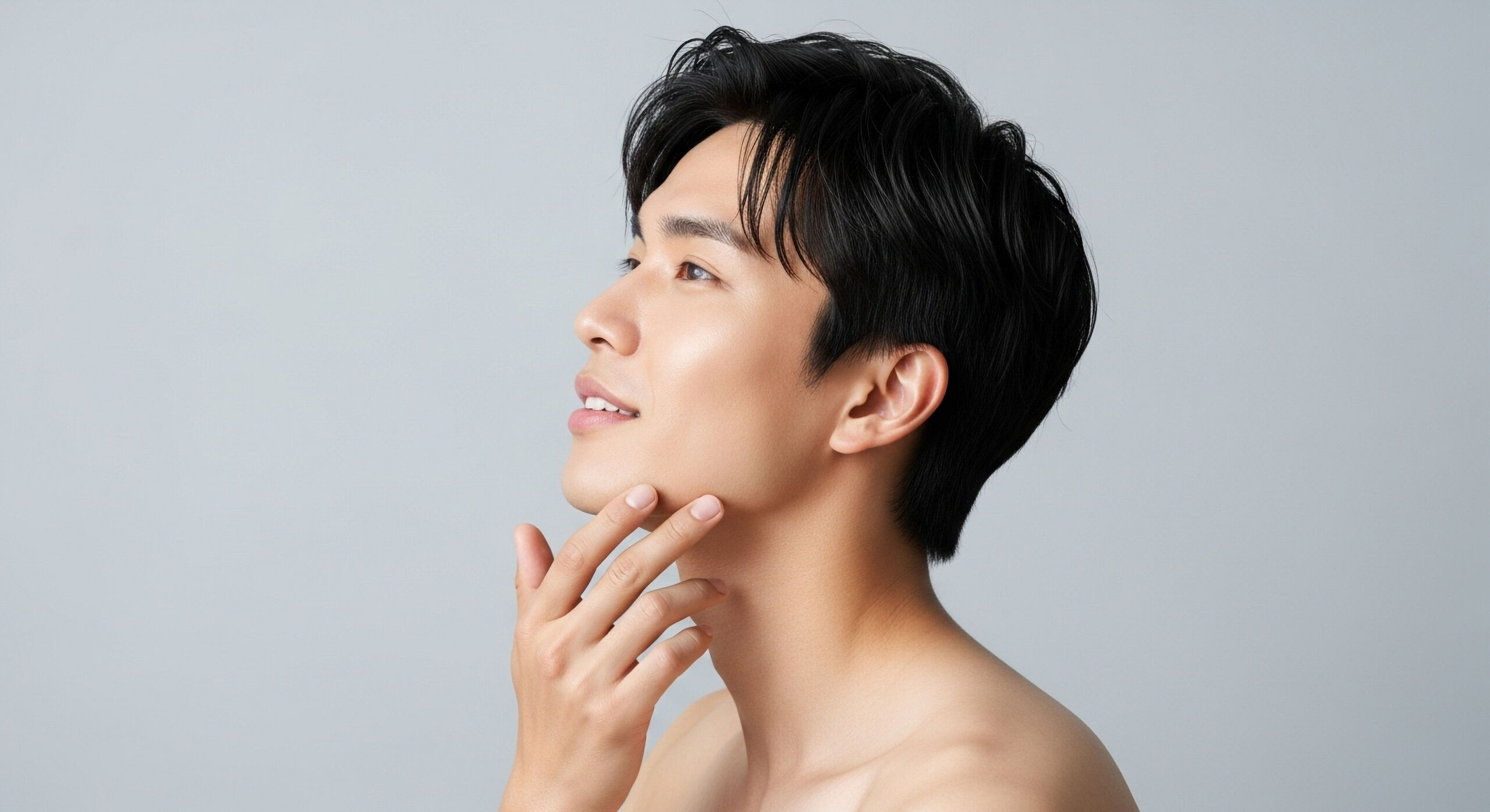 肌がきれいで清潔感のある男性のイメージ